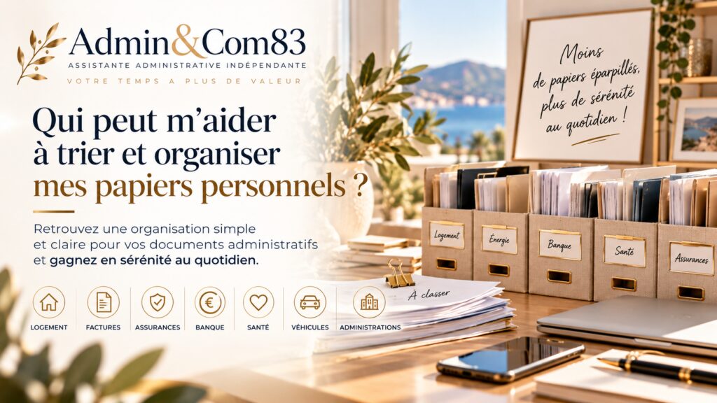 Besoin d’aide pour classer vos papiers administratifs Admin&com83